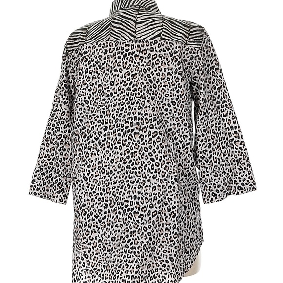 Chico's Black and White Leopard Print Blazer - Picture 3 of 5